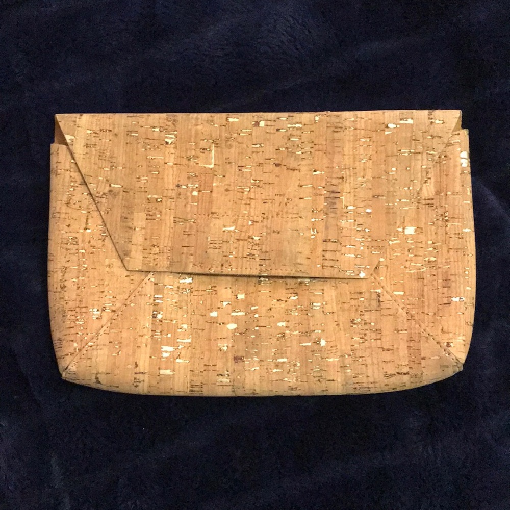 J. Crew cork and gold (leather lined) clutch